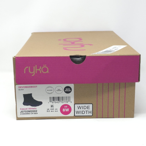 Ryka Boots Devotion Max Black Winter Zip Short Size 8W - Picture 12 of 12